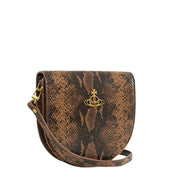 Vivienne Westwood Tan Slim Saddle Crossbody Bag