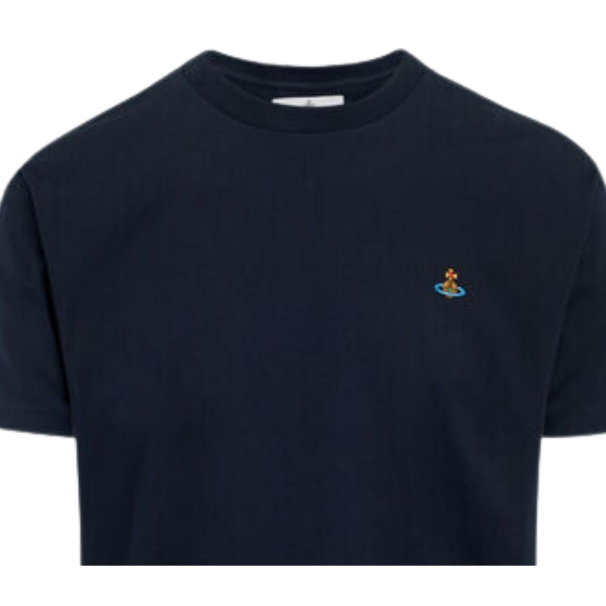 Vivienne Westwood Multicoloured Orb Logo Classic Navy T-Shirt