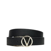 Valentino V Logo Black Reversible Belt