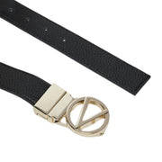 Valentino V Logo Black Reversible Belt