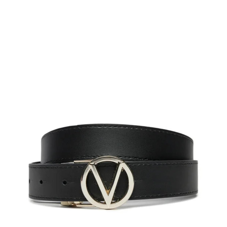 Valentino V Logo Black Reversible Belt