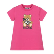 Moschino Baby Pink Teddy Bear Logo Dress