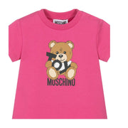 Moschino Baby Pink Teddy Bear Logo Dress