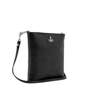 Vivienne Westwood Saffiano Plain Black New Square Shape Crossbody Bag