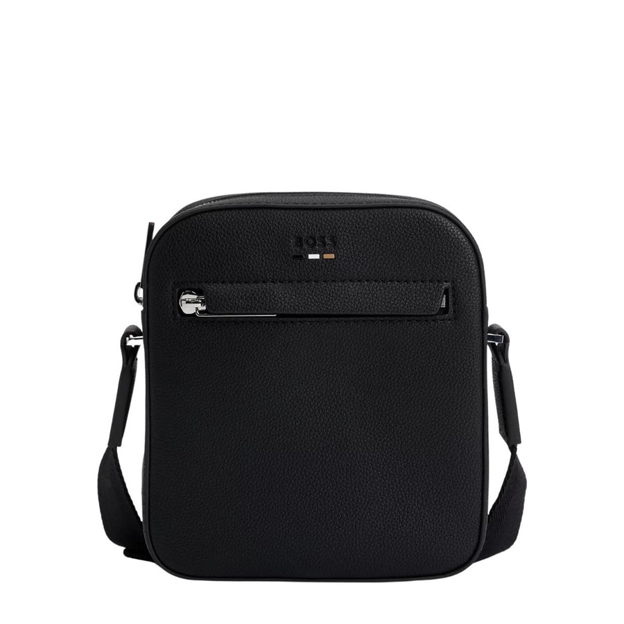 BOSS Logo Trim Ray Black Reporter Bag