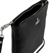 Vivienne Westwood Saffiano Plain Black New Square Shape Crossbody Bag