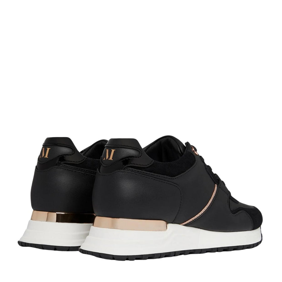 Miss Mallet Almorah Black Rose Gold Trainers