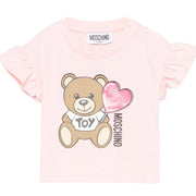 Moschino Baby Teddy Bear Logo Pink T-Shirt