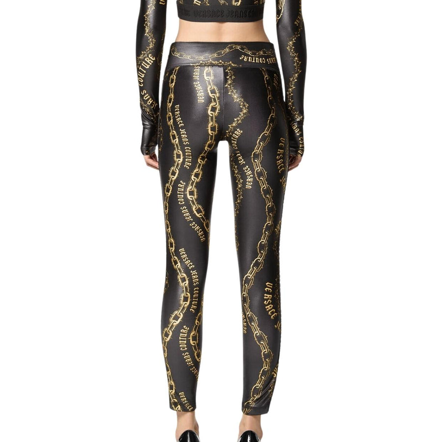 Versace Jeans Couture Chain Couture Print Black & Gold Leggings