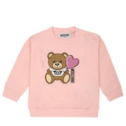 Moschino Baby Pink Teddy Bear Logo Sweatshirts