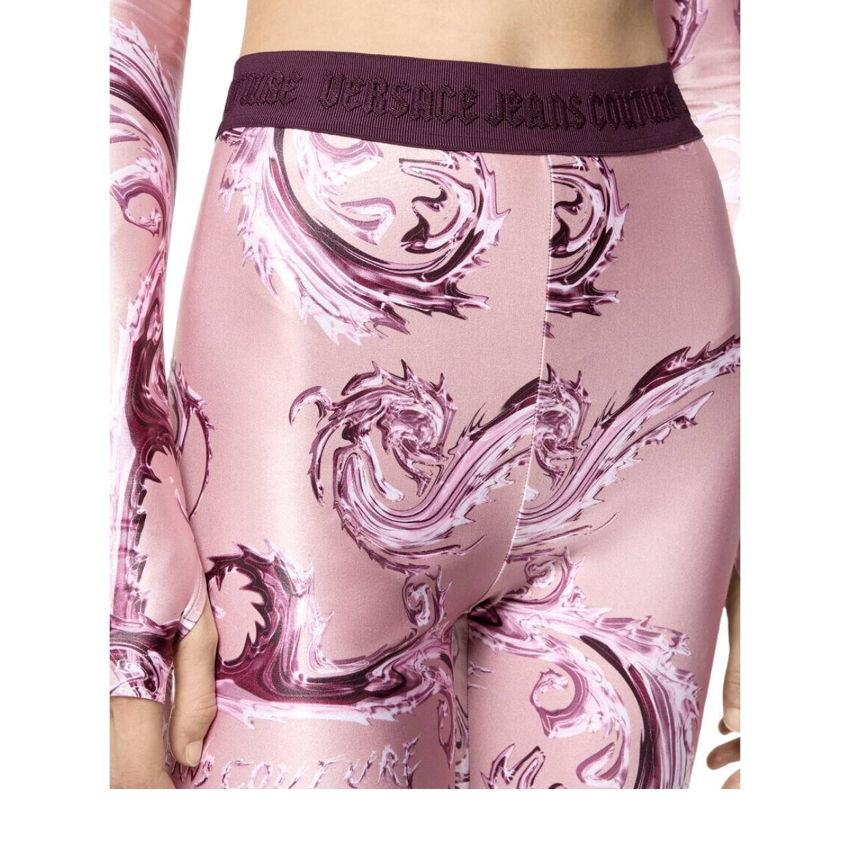 Versace Jeans Couture Chrome Couture Print Pink Leggings