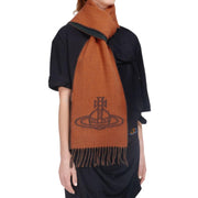 Vivienne Westwood Reversible Terracotta Double Orb Logo Scarf