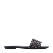 Emporio Armani Jacquard All-Over Monogram Navy Sandals