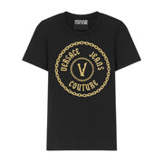 Versace Jeans Couture Chain V-Emblem Black & Gold T-Shirt