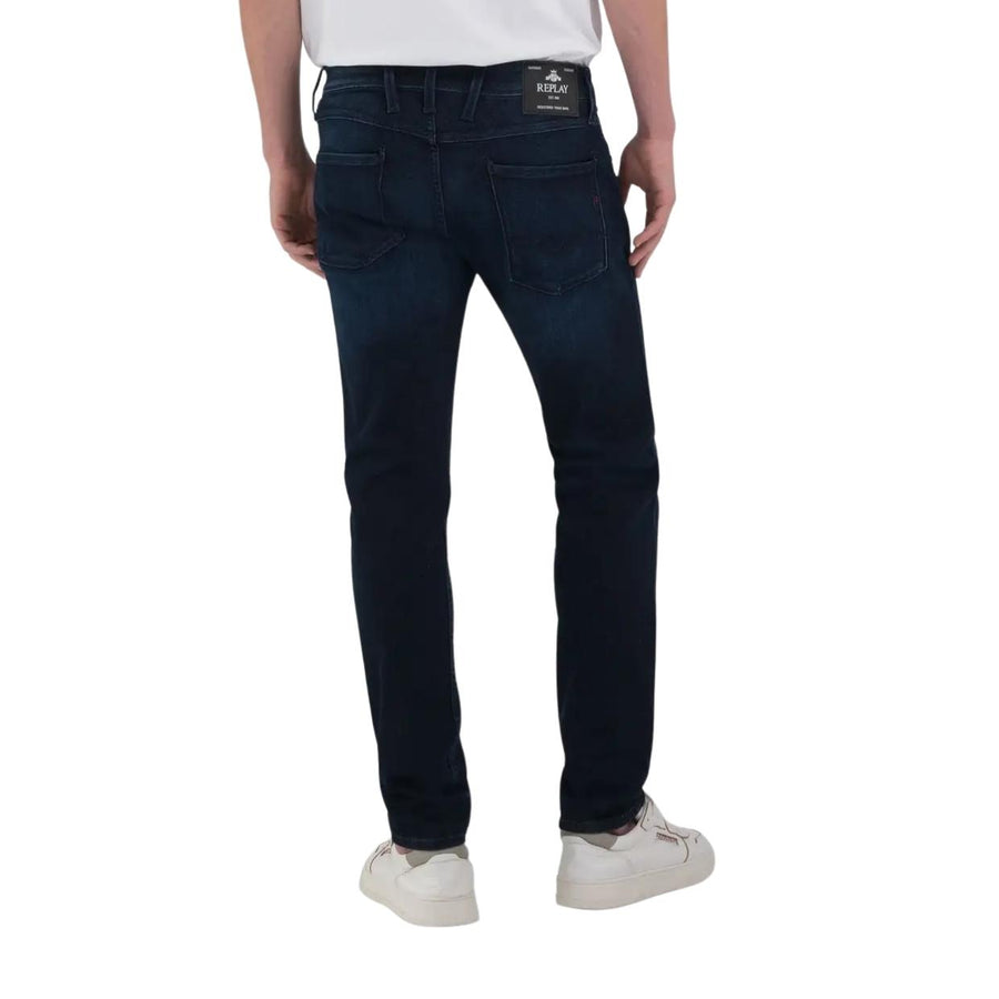 Replay Anbass Slim Fit Power Stretch Dark Blue Denim Jeans