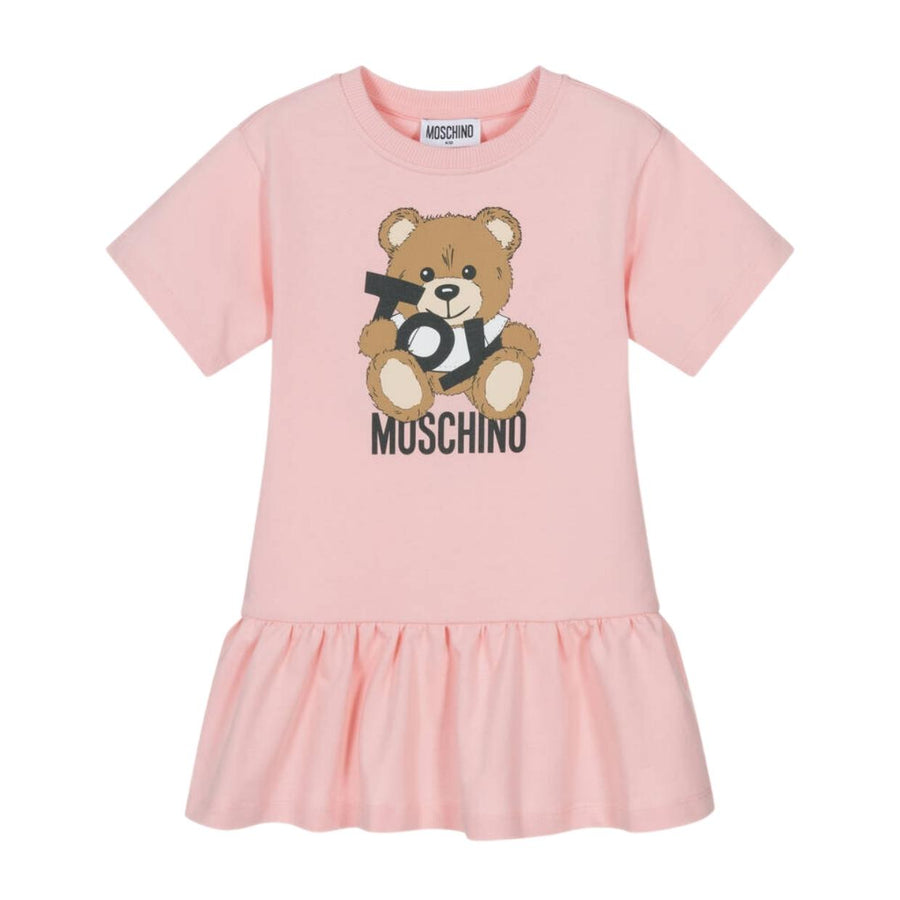 Moschino Kids Teddy Bear Logo Pink Dress