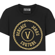 Versace Jeans Couture Chain V-Emblem Black & Gold T-Shirt