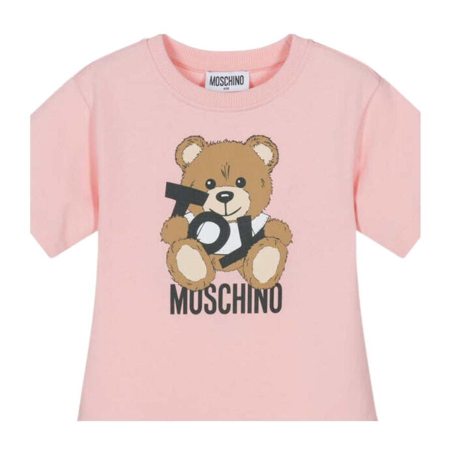 Moschino Kids Teddy Bear Logo Pink Dress