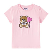 Moschino Kids Teddy Bear Logo Pink T-Shirt