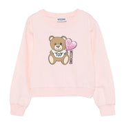 Moschino Kids Teddy Bear Logo Pink Sweatshirt