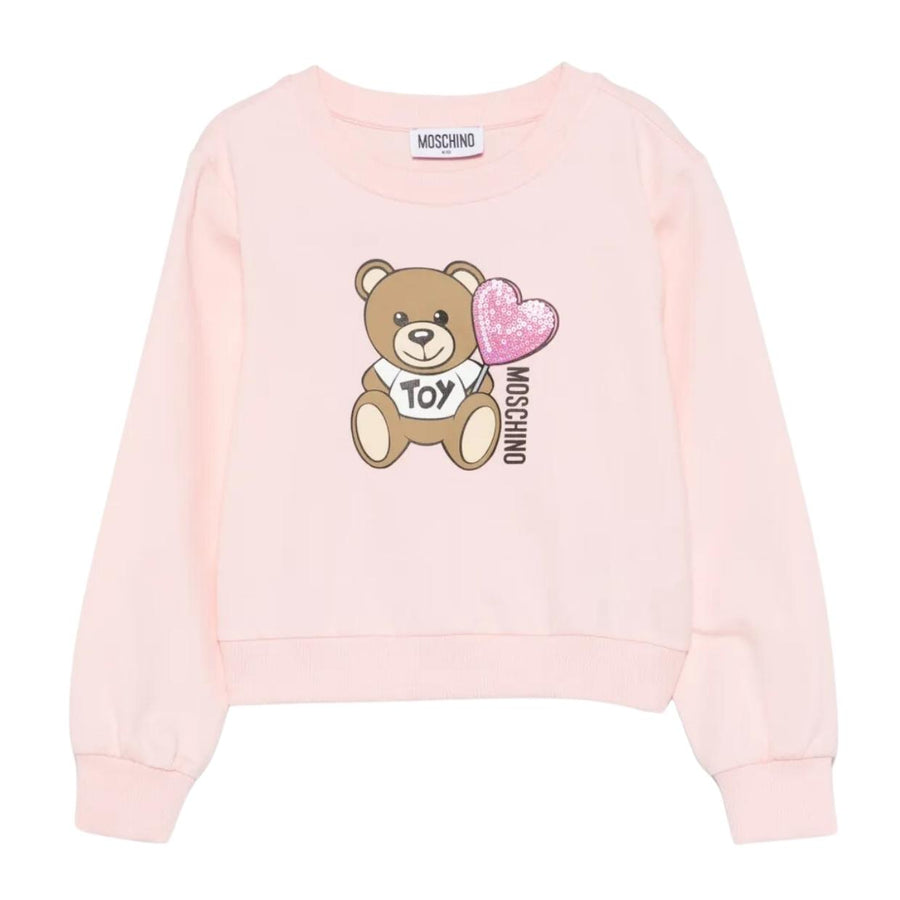 Moschino Kids Teddy Bear Logo Pink Sweatshirt