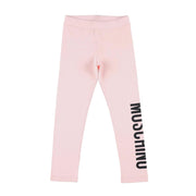 Moschino Kids Print Logo Pink Leggings