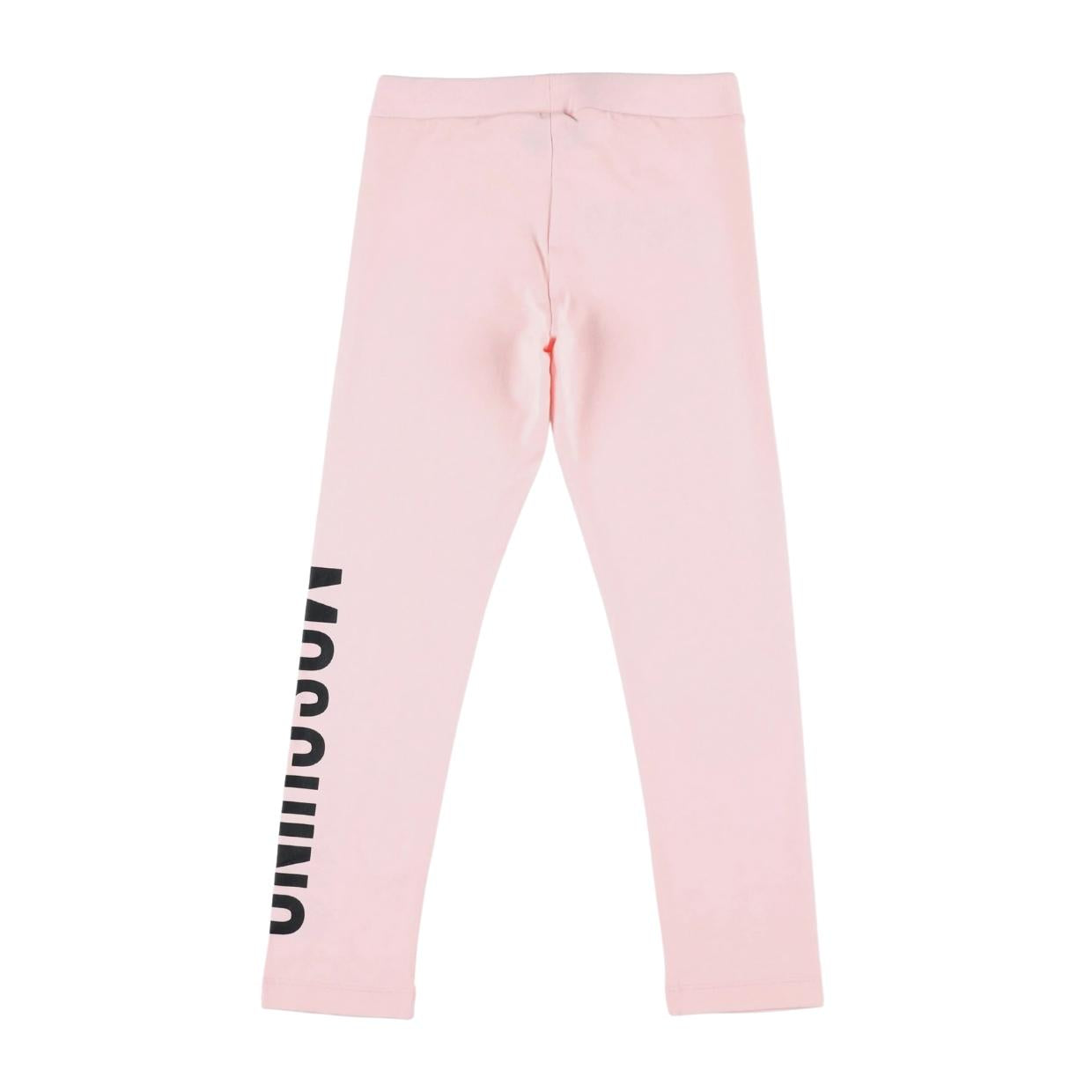 Moschino Kids Print Logo Pink Leggings