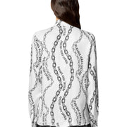 Versace Jeans Couture Chain Couture White & Black Viscose Shirt