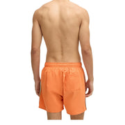 BOSS Stripe & Logo Iconic Orange Swim Shorts