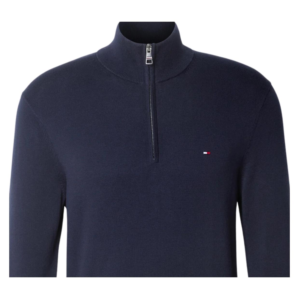 Tommy Hilfiger Pima Cashmere Half Zip Desert Sky Sweatshirt