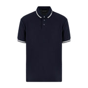 Emporio Armani Logo Collar Dark Navy Polo Shirt