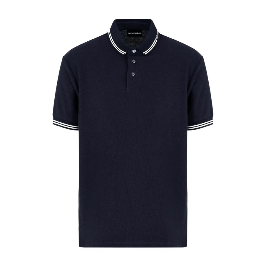 Emporio Armani Logo Collar Dark Navy Polo Shirt