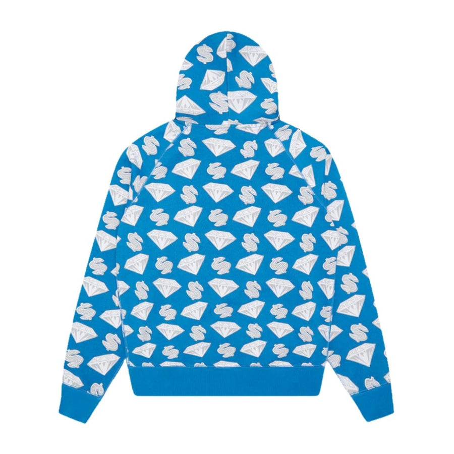 Billionaire Boys Club Diamond & Dollars Blue Zip-Through Hoodie