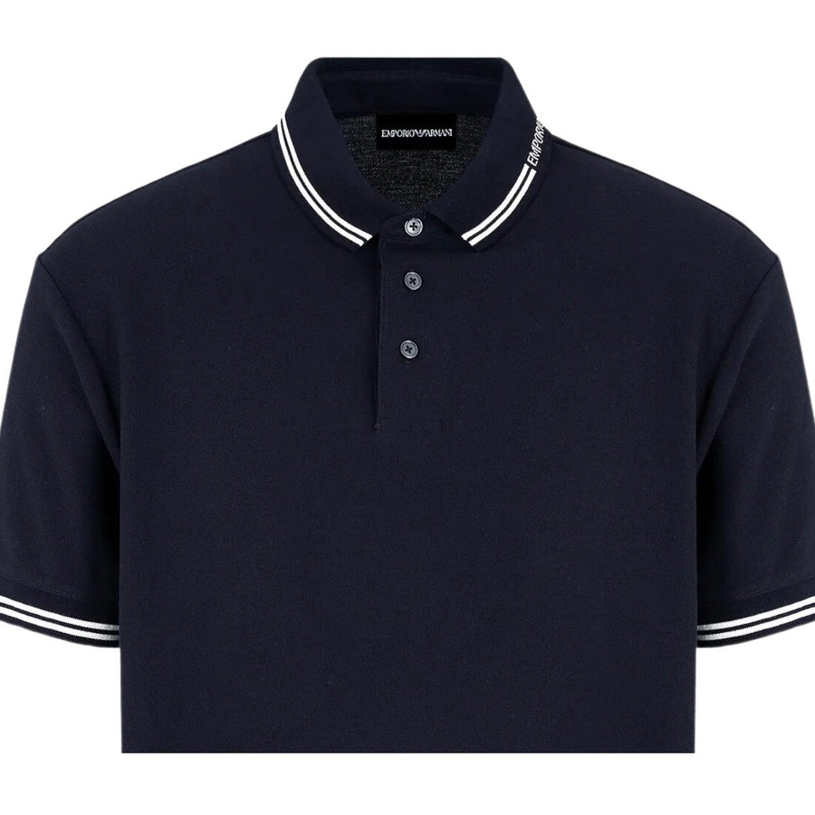 Emporio Armani Logo Collar Dark Navy Polo Shirt