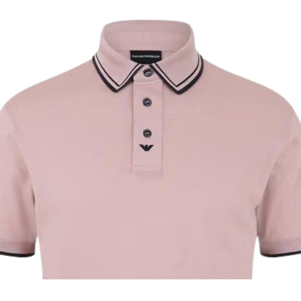 Emporio Armani Micro Eagle Logo Pink Polo Shirt