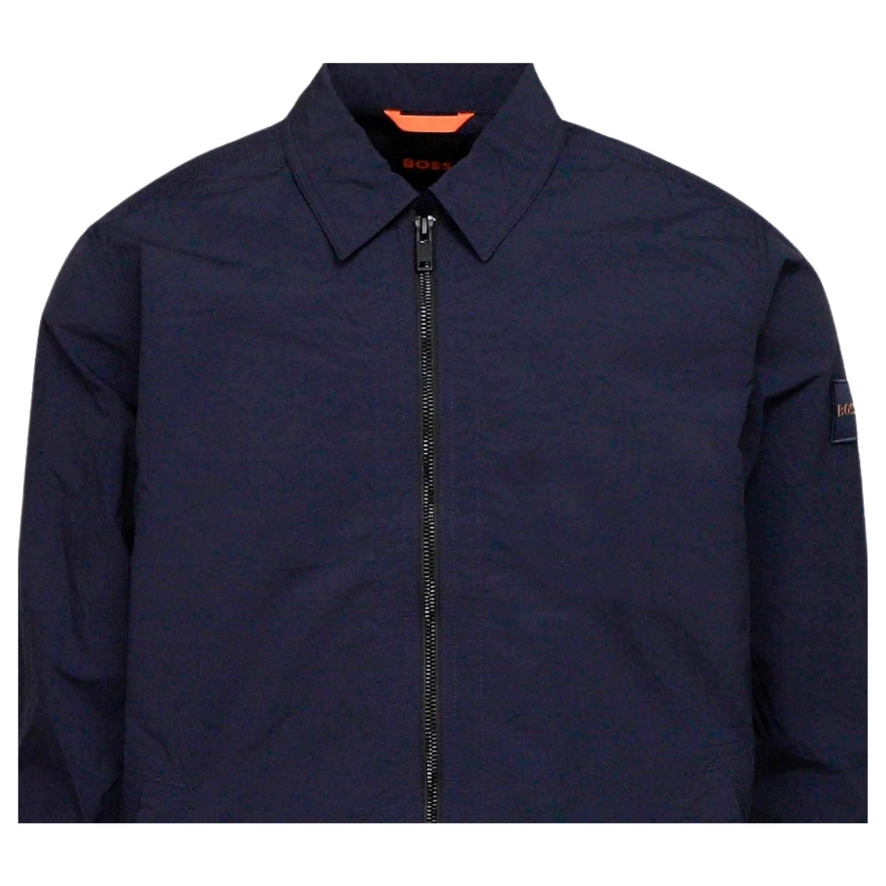 BOSS Logo Patch Leejay Navy Overshirts