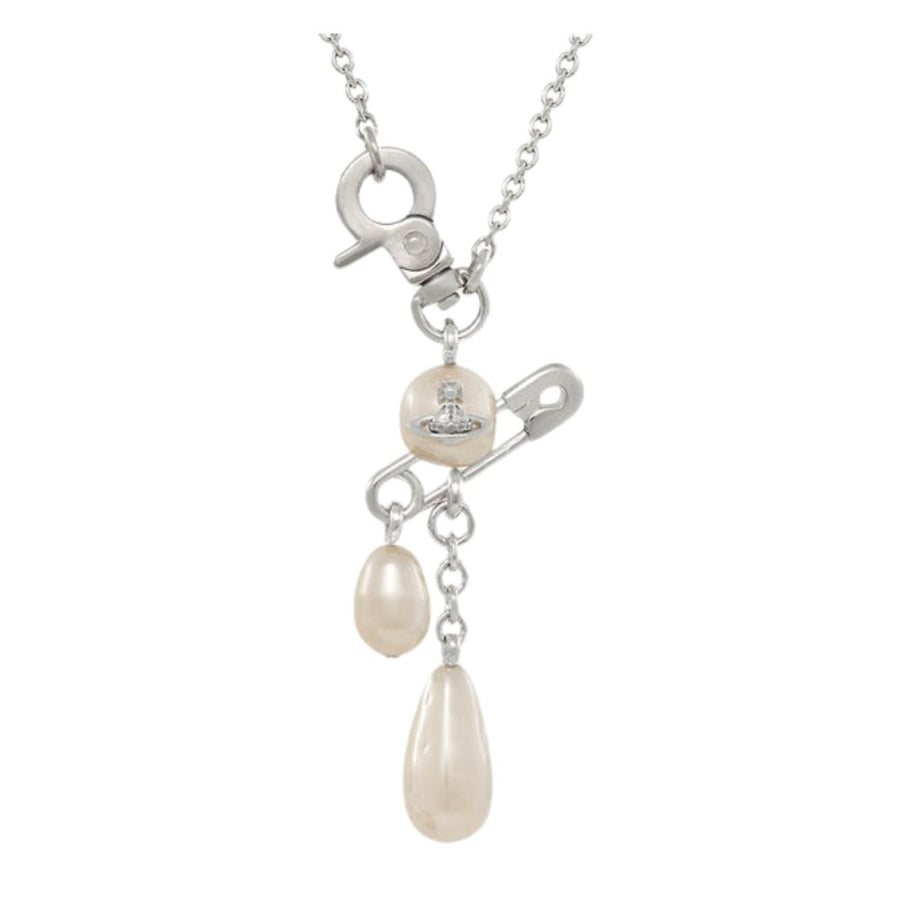 Vivienne Westwood Claude Small Platinum/Creamrose Pearl Necklace