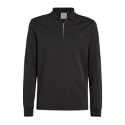 Calvin Klein Liquid Touch Welt Zip Black Polo Shirt