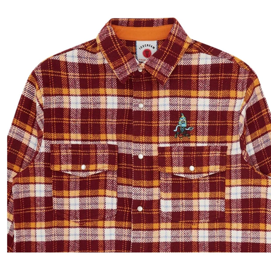 ICECREAM Red Flannel Overshirt