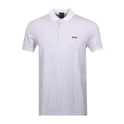 BOSS Paddy Striped White Polo Shirt