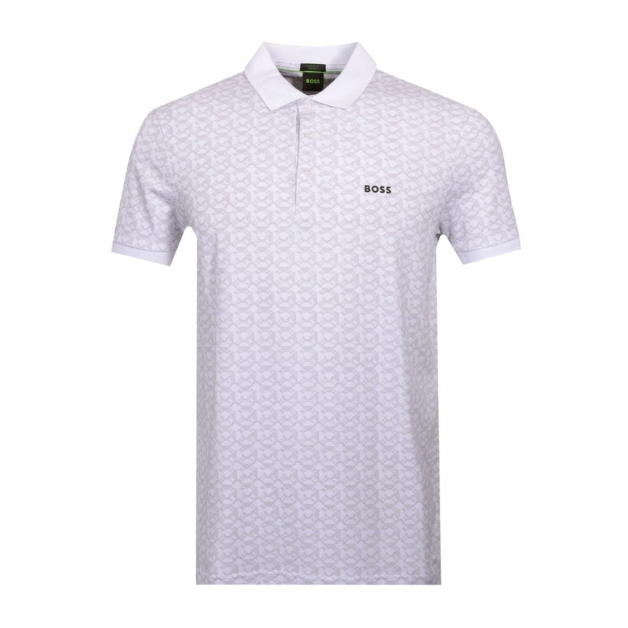 BOSS Paddy Striped White Polo Shirt