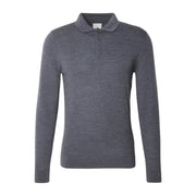 Calvin Klein Merino Wool Grey Polo Sweater