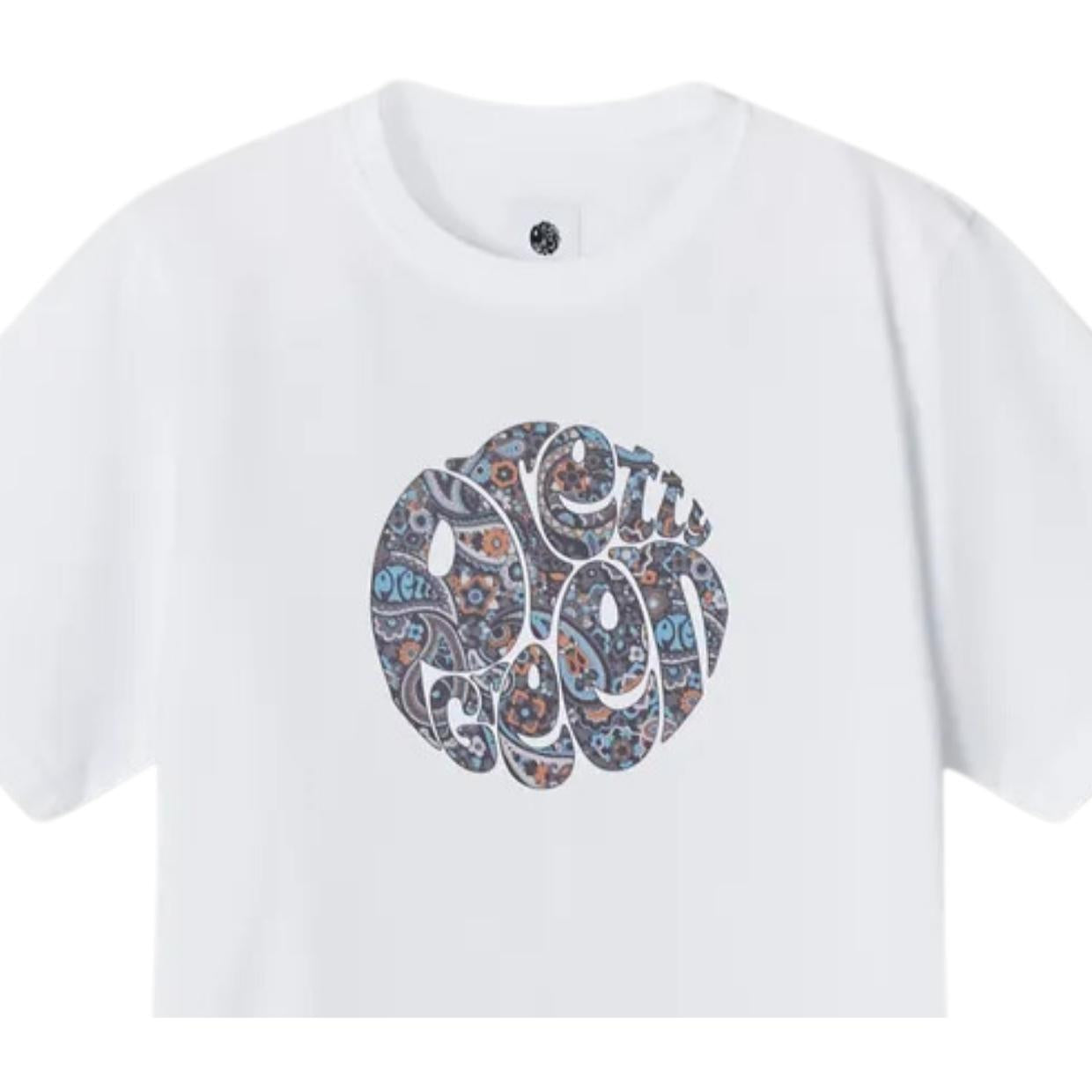 Pretty Green Wonderwall Paisley Logo White T-Shirt