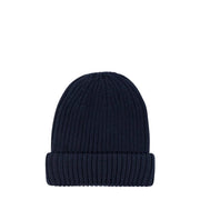 Sandbanks Badge Logo Merino Wool Navy Beanie