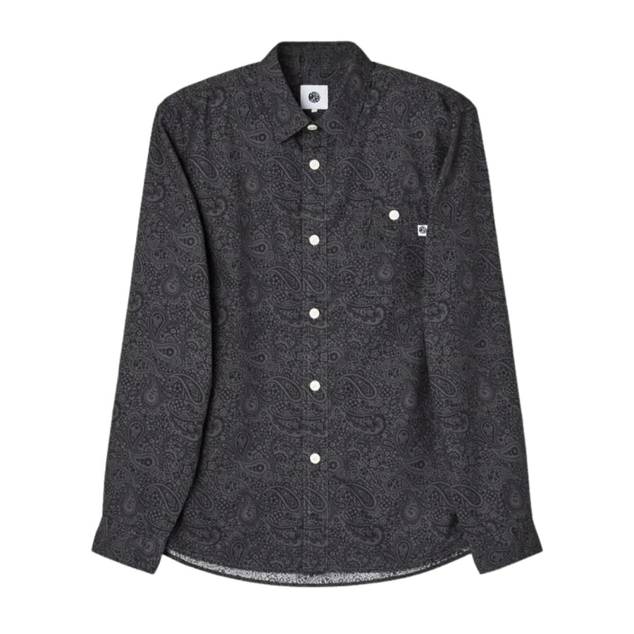 Pretty Green Tonal Paisley Print Black Shirt