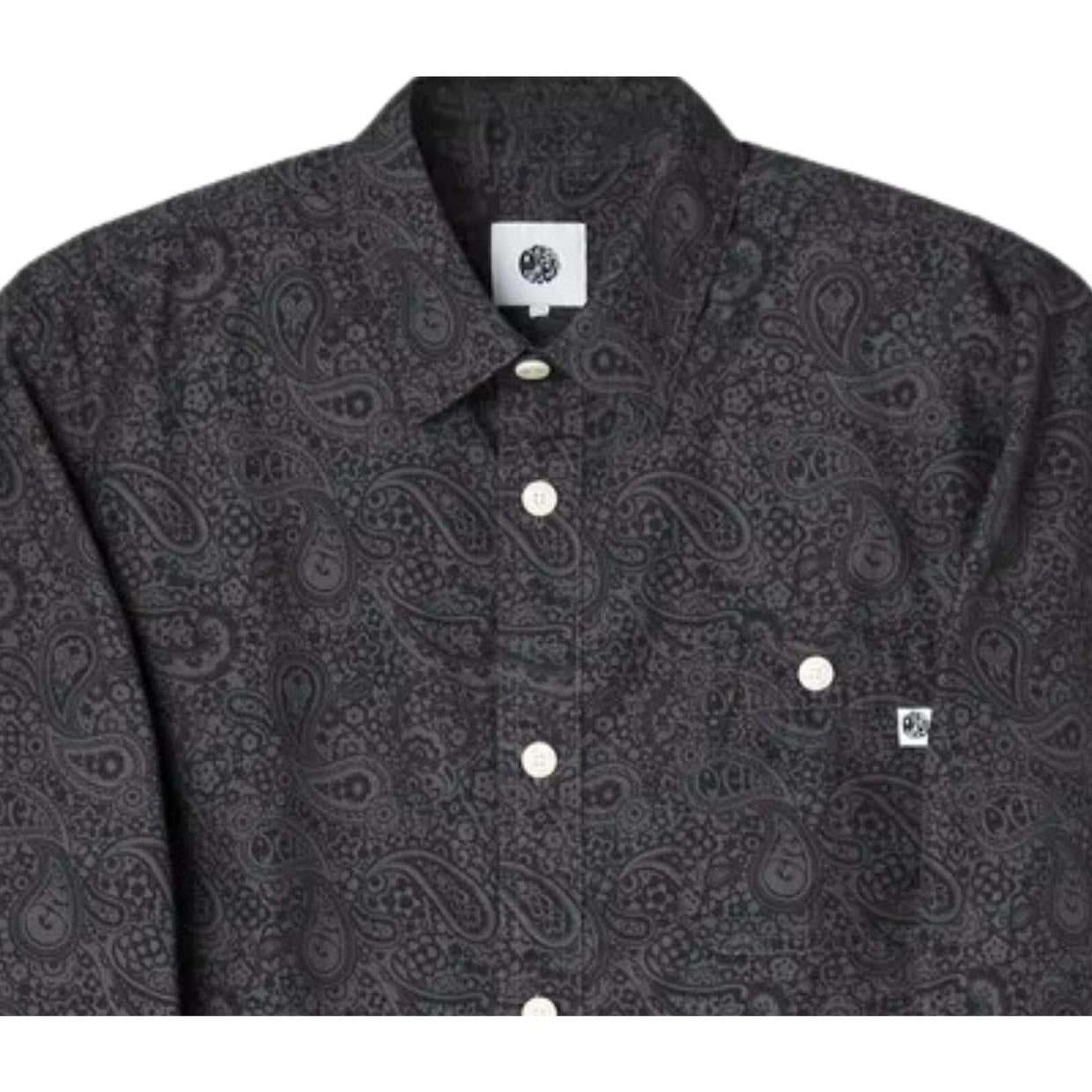 Pretty Green Tonal Paisley Print Black Shirt