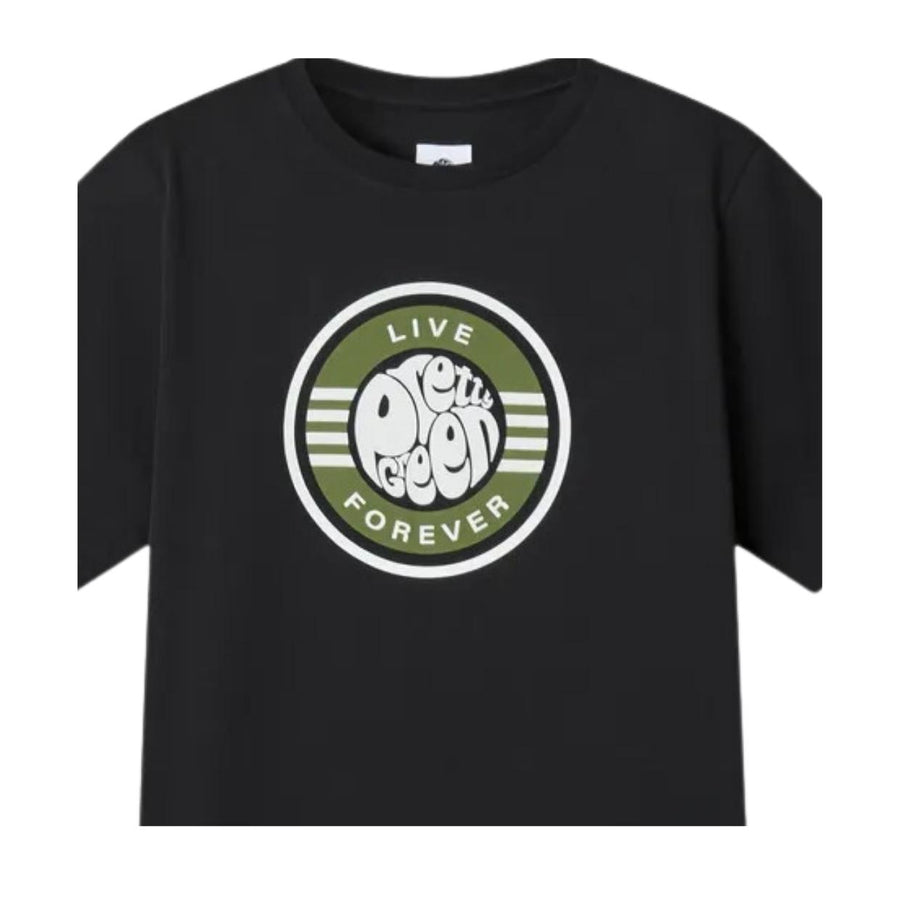 Pretty Green Live Forever Logo Black T-Shirt