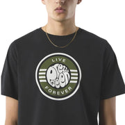 Pretty Green Live Forever Logo Black T-Shirt