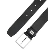 BOSS Engraved Logo Elio Black Italian Leather Belt