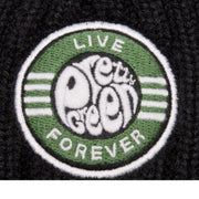 Pretty Green Live Forever Black Bobble Hat